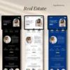 tree templates of canva one its black and the second is white and the third is blue and all of them haves modern styles and design